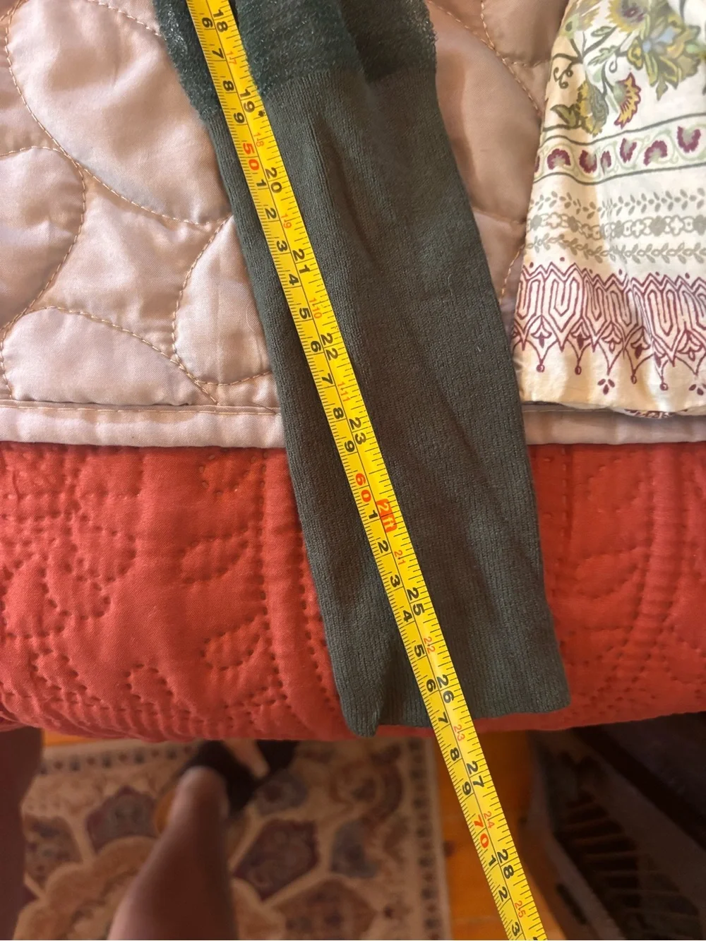 Olive Green Sheer Sleeve Cropped Knit Top
